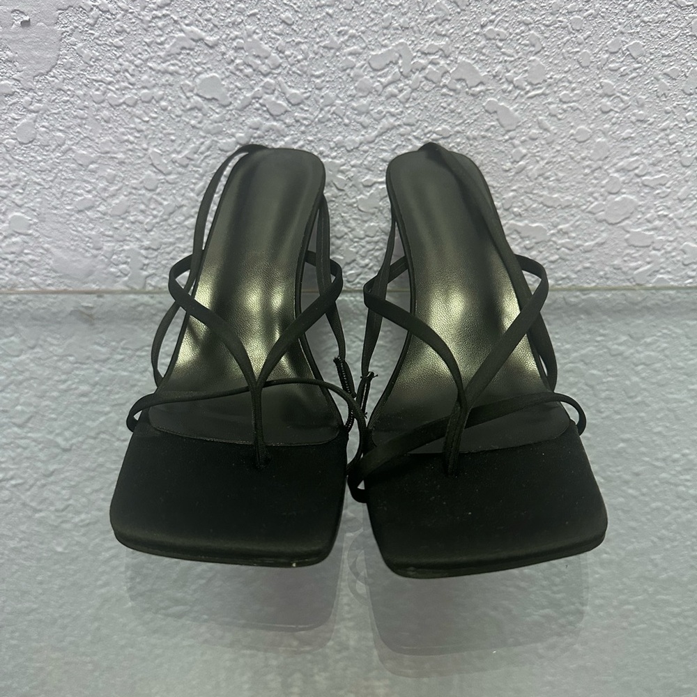 Straply Black Heels No Brand Sz 8.5
